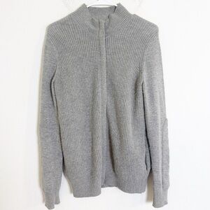 Vince grey cashmere zip up knit sweater
